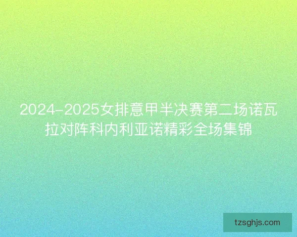 2024-2025女排意甲半决赛第二场诺瓦拉对阵科内利亚诺精彩全场集锦 2024-2025女排意甲半决赛第二场诺瓦拉对阵科内利亚诺精彩全场集锦