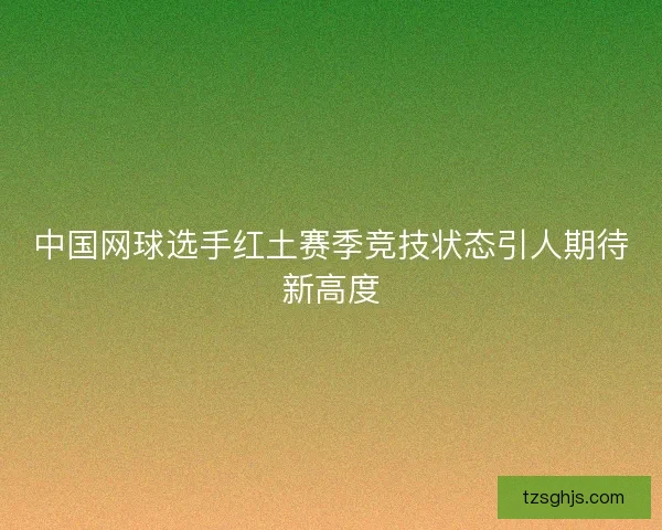 中国网球选手红土赛季竞技状态引人期待新高度