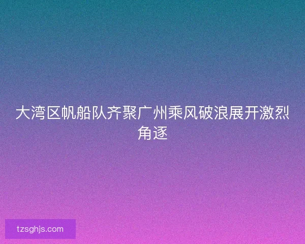大湾区帆船队齐聚广州乘风破浪展开激烈角逐