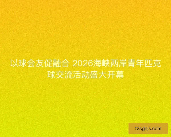 以球会友促融合 2026海峡两岸青年匹克球交流活动盛大开幕 以球会友促融合 2026海峡两岸青年匹克球交流活动盛大开幕